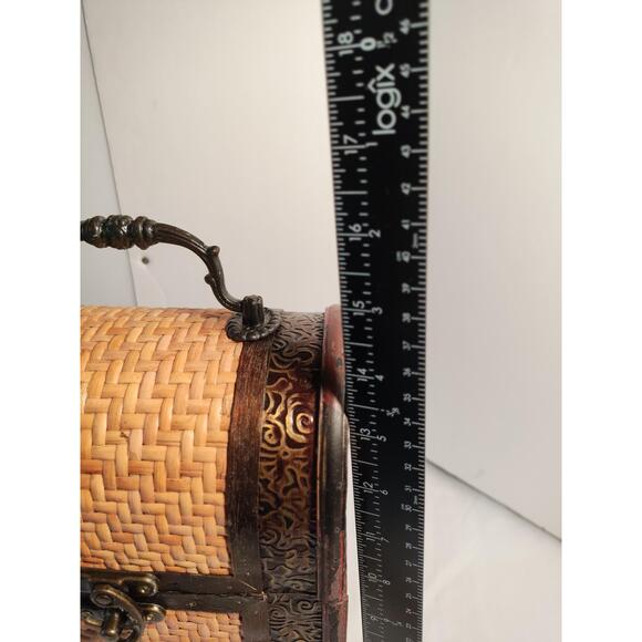 Unbranded 2 Bottle Wine Box Wood Distressed Curved Case With Handle - Picture 16 of 16